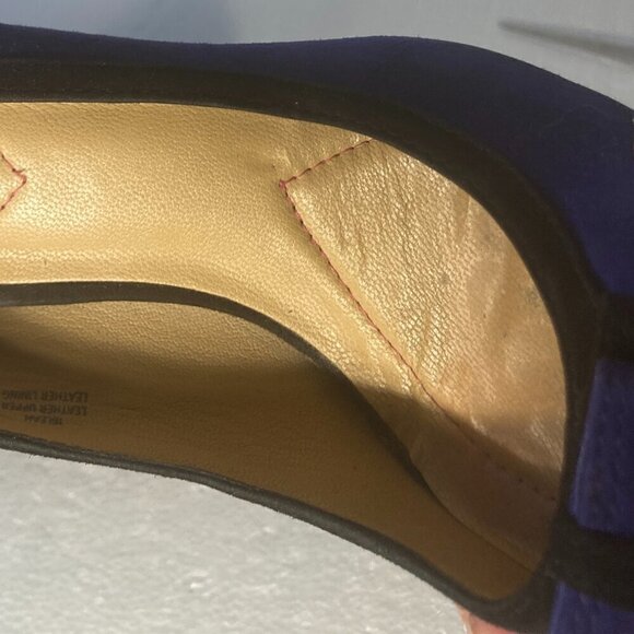 Isaac Mizrahi SZ 9 Isleah Black & Sapphire Blue Suede Bow Pumps Formal Pin-up - Picture 11 of 11